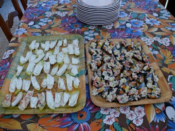 Endives au Roquefort - Moules au poivron